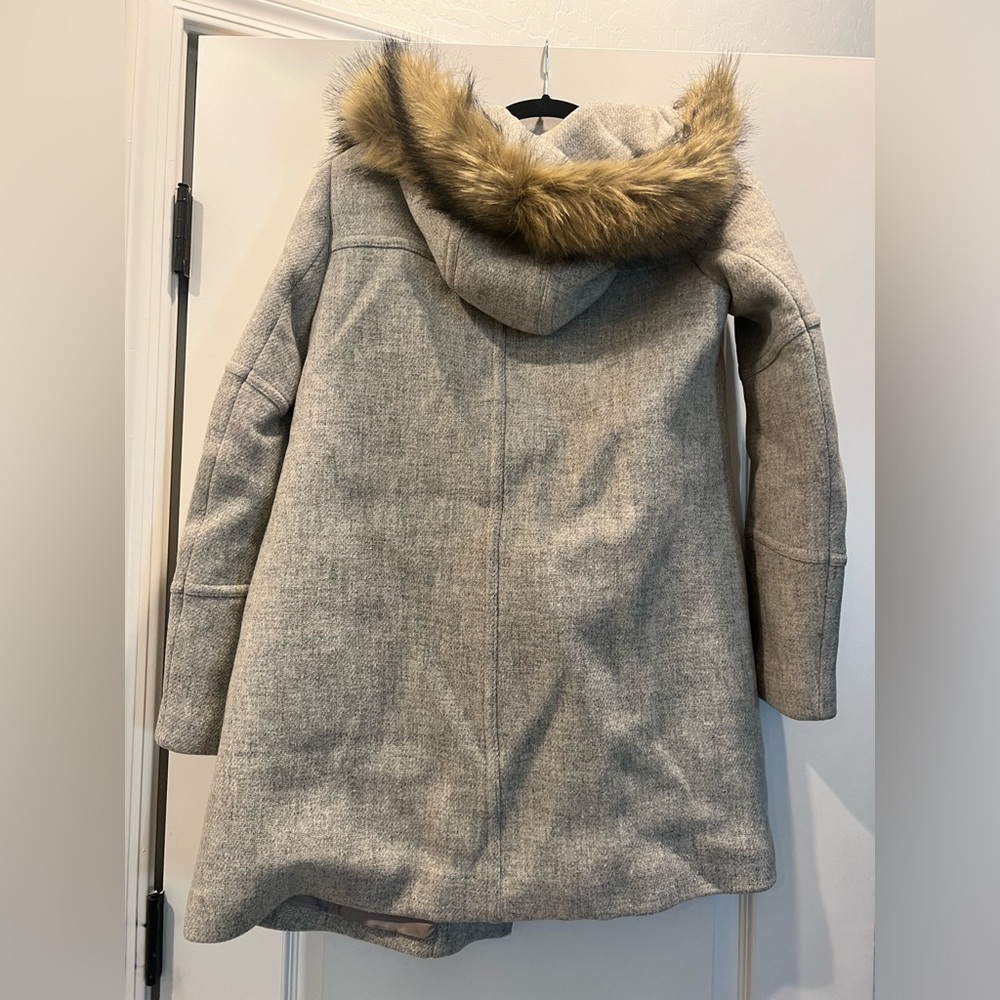 J Crew italian wool coat with detachable hood - Picture 3 of 4